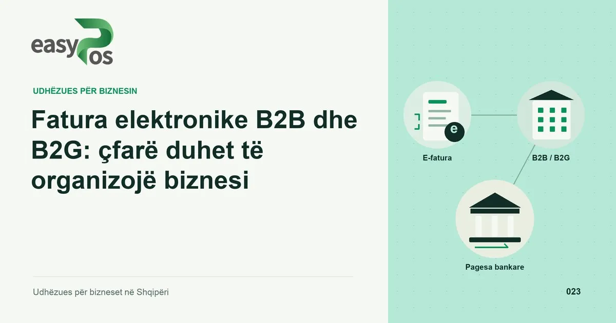 Ilustrim easyPos për artikullin: Fatura elektronike B2B dhe B2G: çfarë duhet të organizojë biznesi