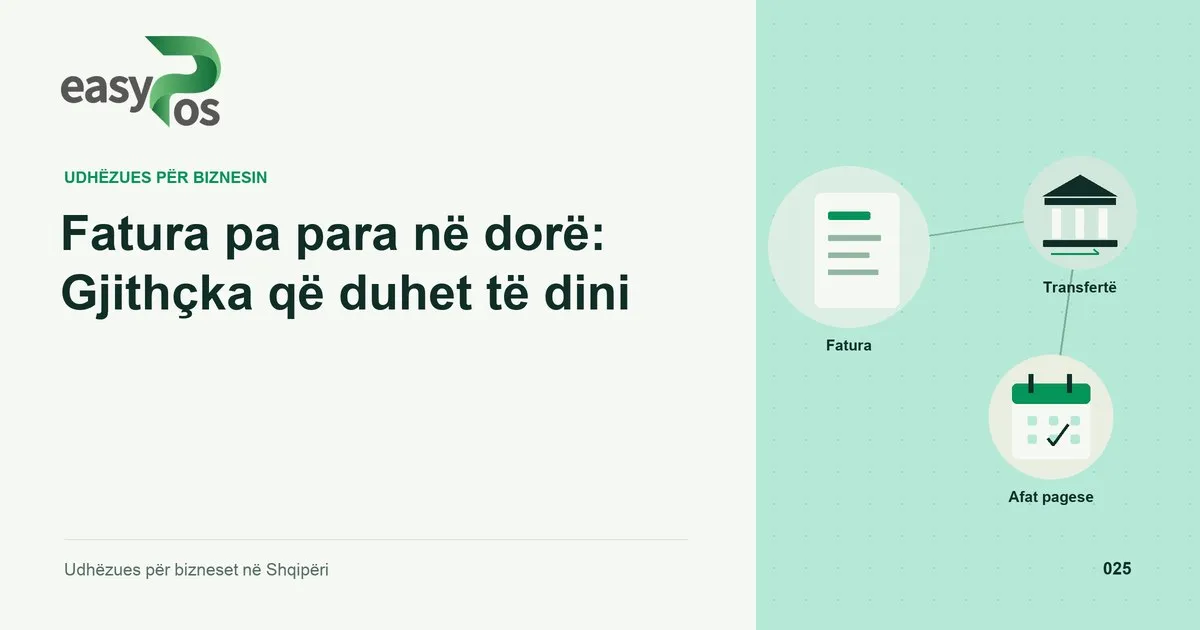 Ilustrim easyPos për artikullin: Fatura pa para në dorë: Gjithçka që duhet të dini