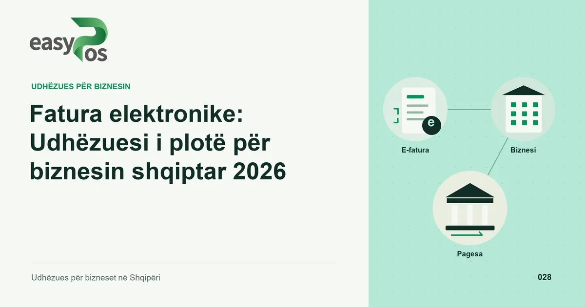 Ilustrim easyPos për artikullin: Fatura elektronike: Udhëzuesi i plotë për biznesin shqiptar 2026