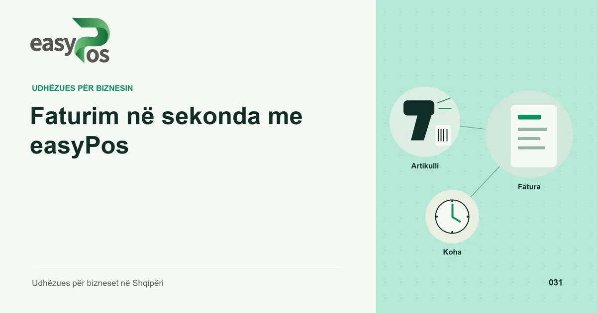 Ilustrim easyPos për artikullin: Faturim në sekonda me easyPos