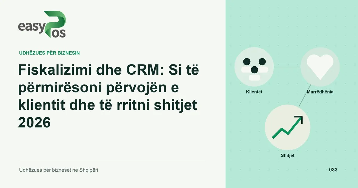 Ilustrim easyPos për artikullin: Fiskalizimi dhe CRM: Si të përmirësoni përvojën e klientit dhe të rritni shitjet 2026