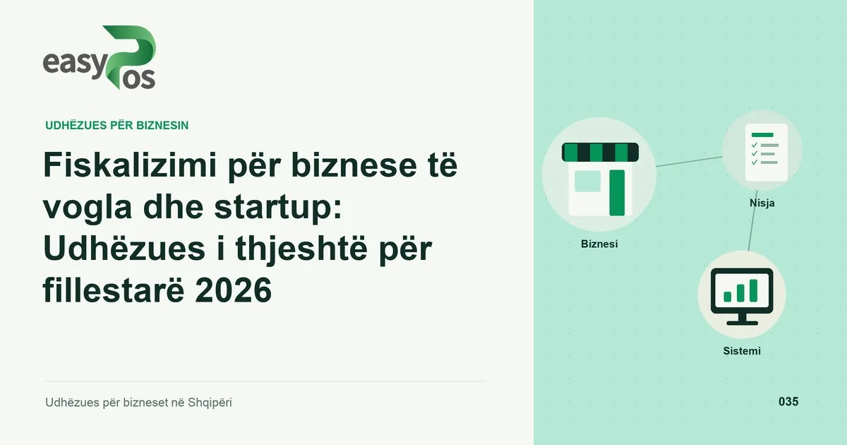 Ilustrim easyPos për artikullin: Fiskalizimi për biznese të vogla dhe startup: Udhëzues i thjeshtë për fillestarë 2026
