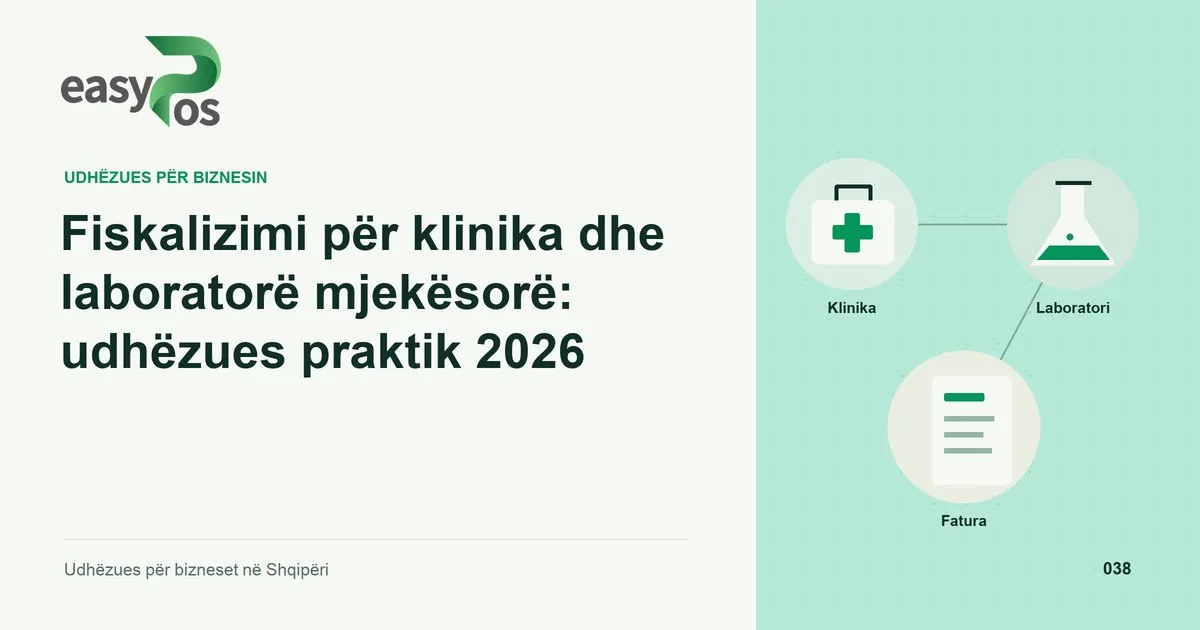 Ilustrim easyPos për artikullin: Fiskalizimi për klinika dhe laboratorë mjekësorë: udhëzues praktik 2026