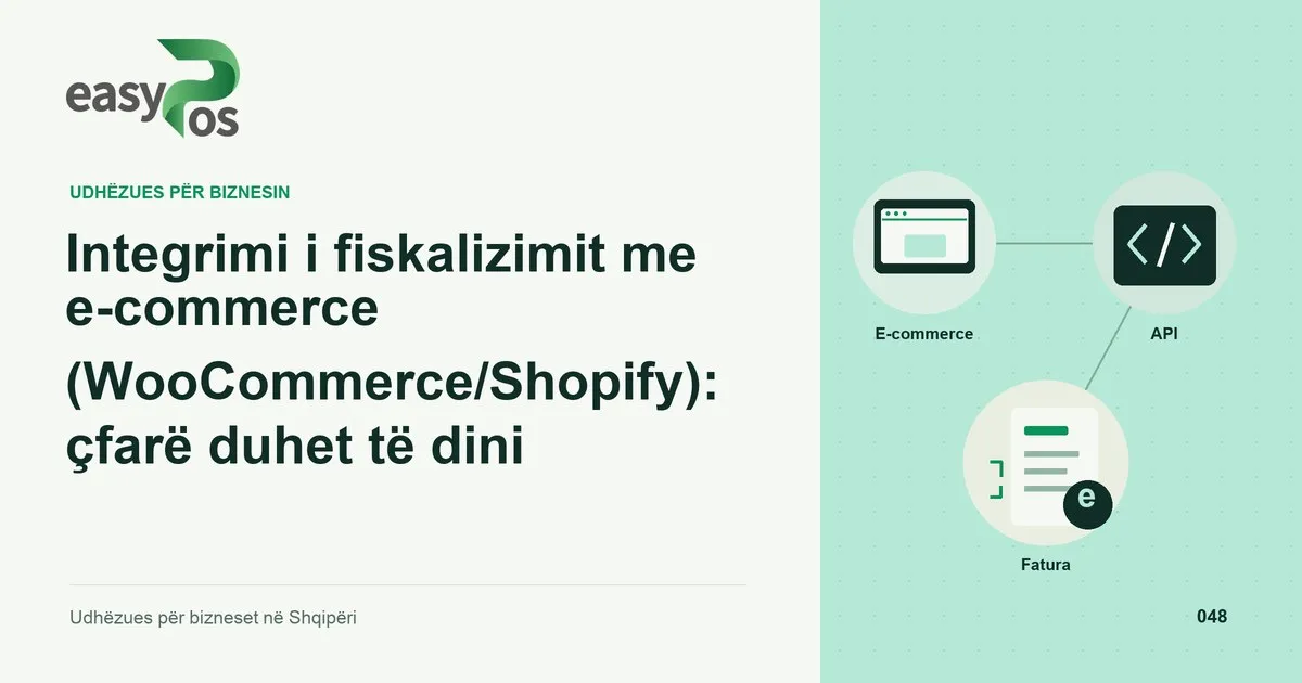 Ilustrim easyPos për artikullin: Integrimi i fiskalizimit me e-commerce (WooCommerce/Shopify): çfarë duhet të dini