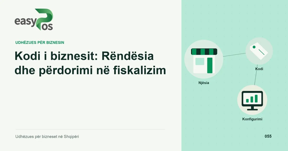Ilustrim easyPos për artikullin: Kodi i biznesit: Rëndësia dhe përdorimi në fiskalizim