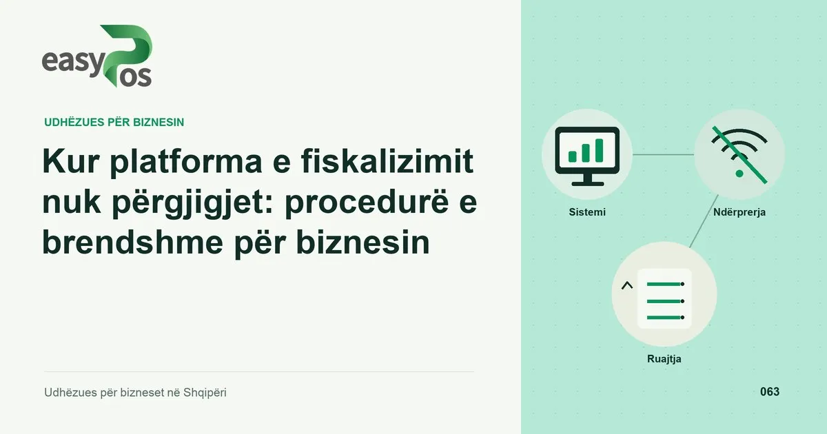 Ilustrim easyPos për artikullin: Kur platforma e fiskalizimit nuk përgjigjet: procedurë e brendshme për biznesin