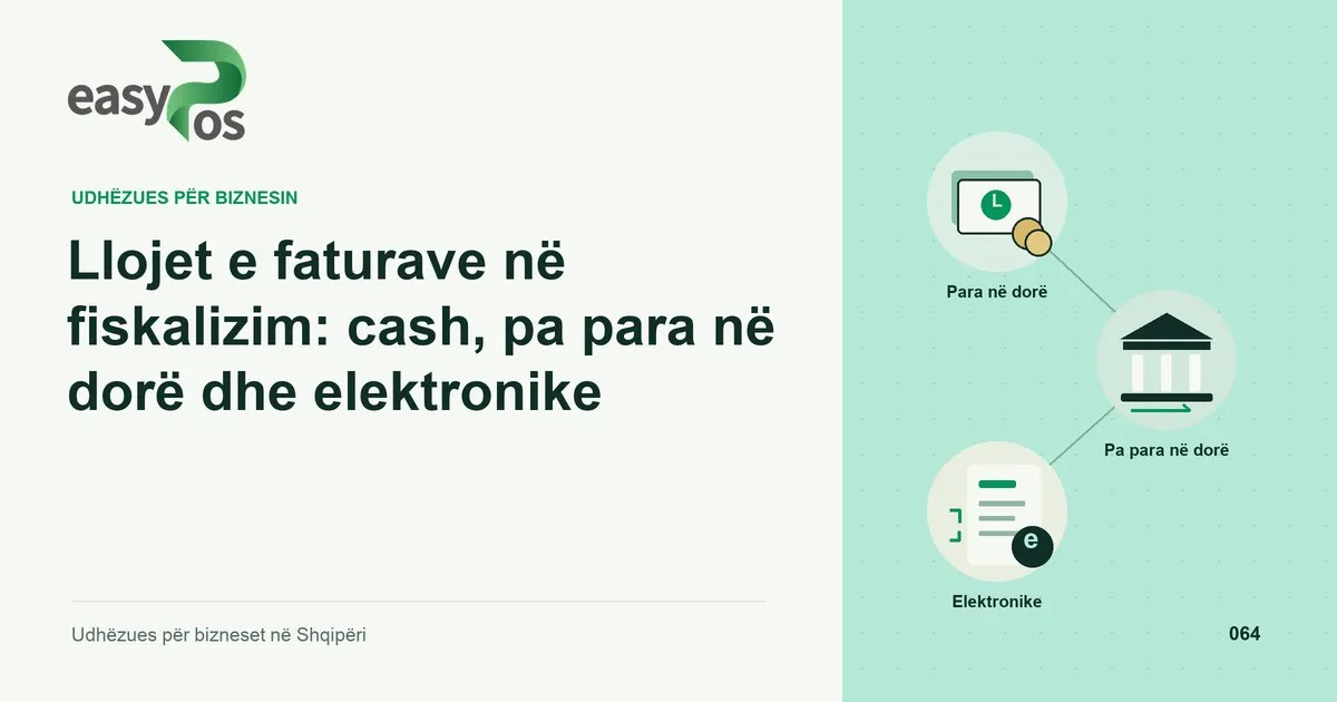 Ilustrim easyPos për artikullin: Llojet e faturave në fiskalizim: cash, pa para në dorë dhe elektronike