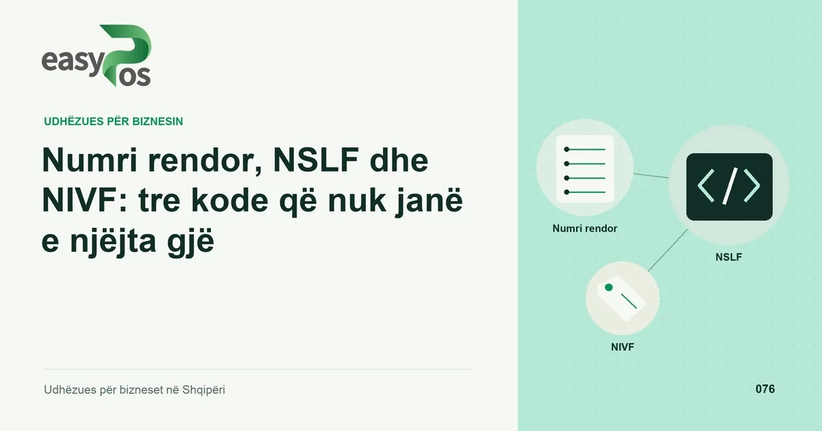 Ilustrim easyPos për artikullin: Numri rendor, NSLF dhe NIVF: tre kode që nuk janë e njëjta gjë