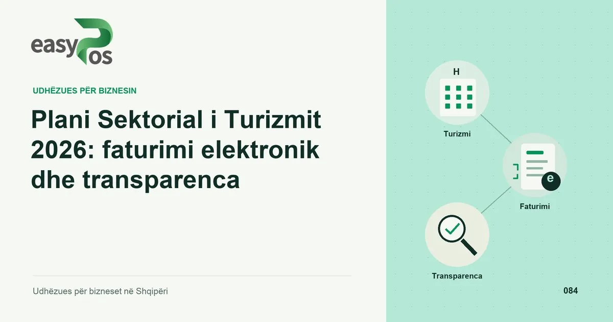 Ilustrim easyPos për artikullin: Plani Sektorial i Turizmit 2026: faturimi elektronik dhe transparenca