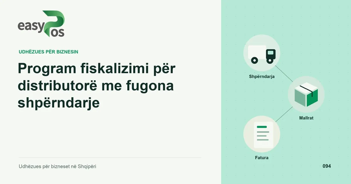 Ilustrim easyPos për artikullin: Program fiskalizimi për distributorë me fugona shpërndarje