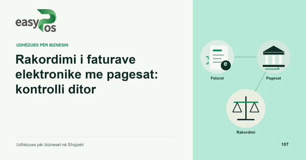 Ilustrim easyPos për artikullin: Rakordimi i faturave elektronike me pagesat: kontrolli ditor