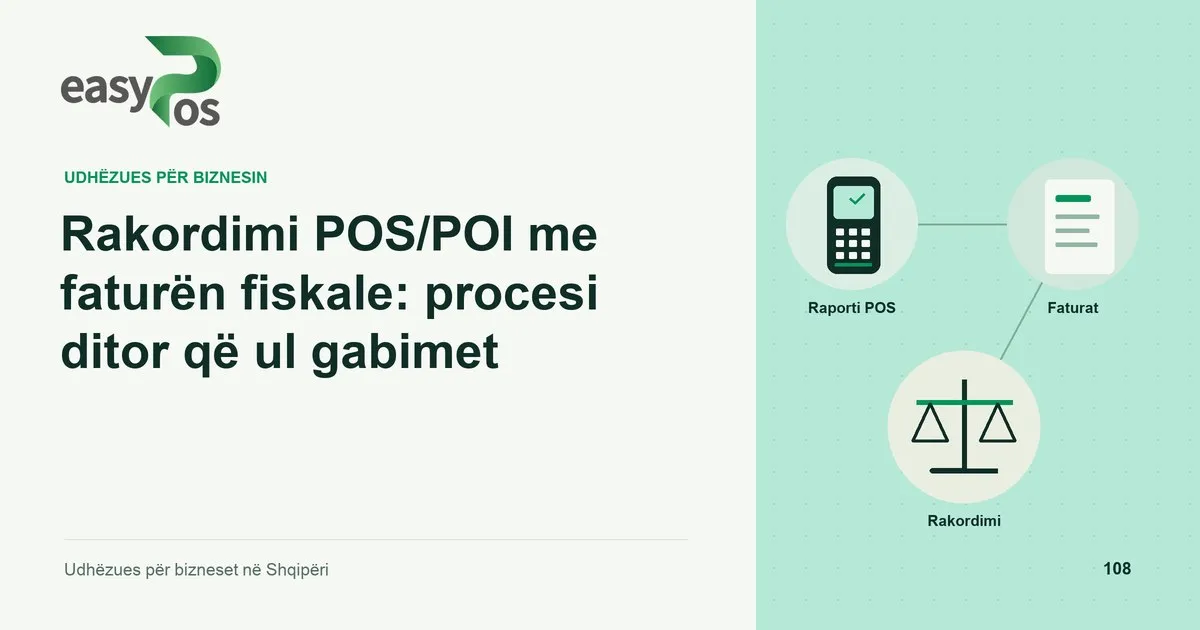 Ilustrim easyPos për artikullin: Rakordimi POS/POI me faturën fiskale: procesi ditor që ul gabimet