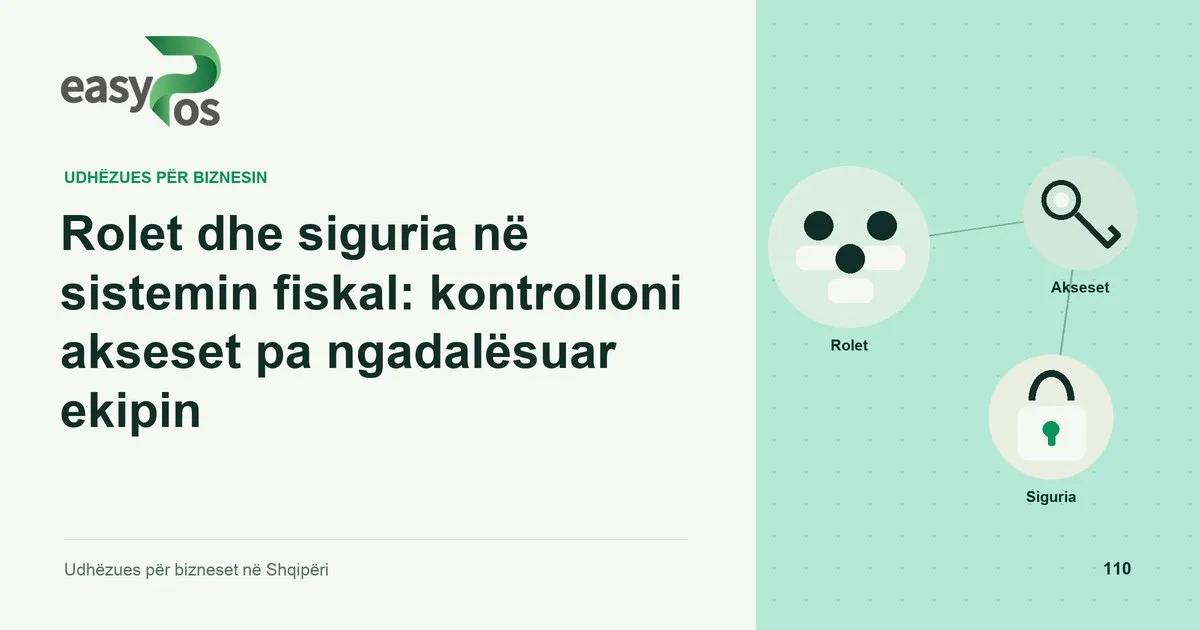 Ilustrim easyPos për artikullin: Rolet dhe siguria në sistemin fiskal: kontrolloni akseset pa ngadalësuar ekipin