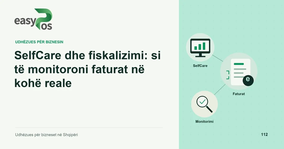 Ilustrim easyPos për artikullin: SelfCare dhe fiskalizimi: si të monitoroni faturat në kohë reale