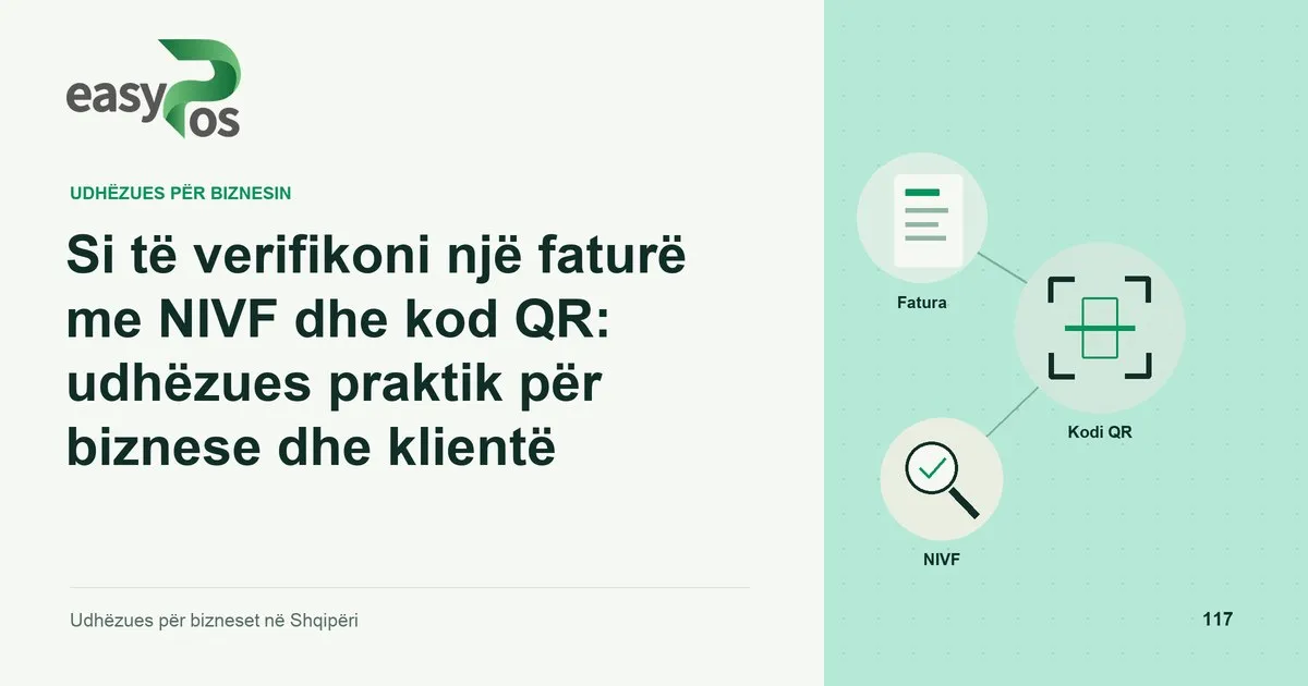 Ilustrim easyPos për artikullin: Si të verifikoni një faturë me NIVF dhe kod QR: udhëzues praktik për biznese dhe klientë