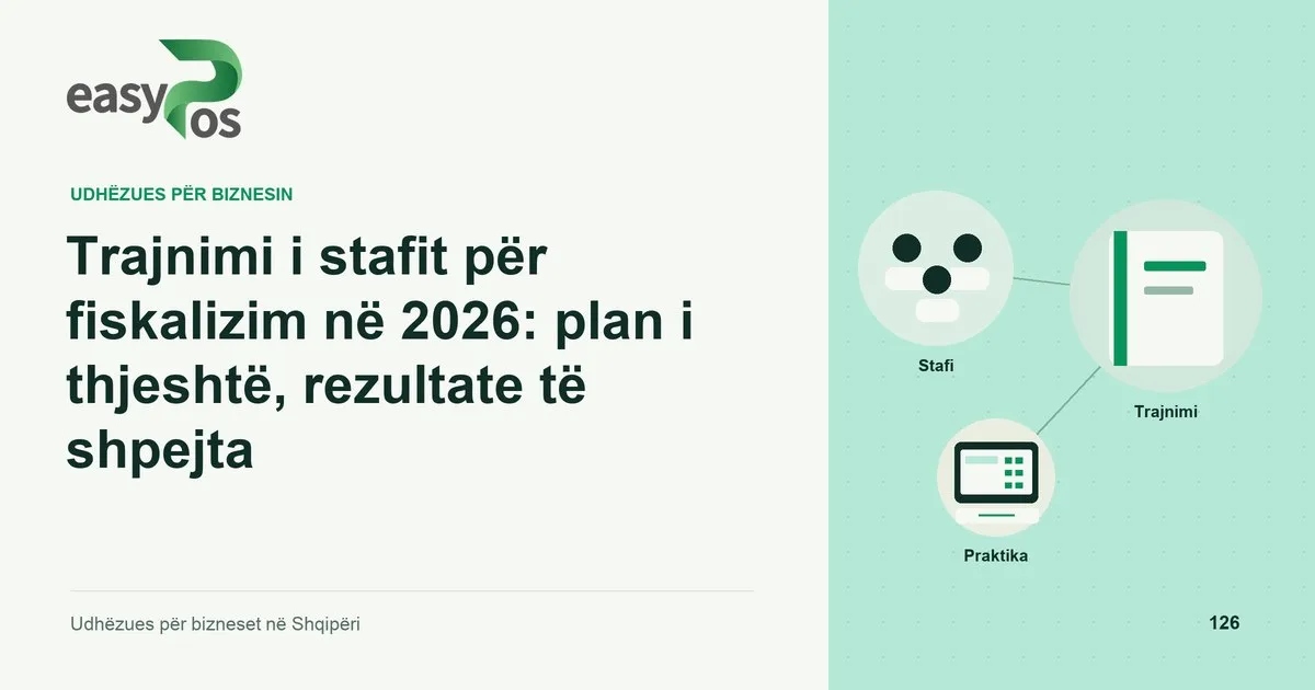 Ilustrim easyPos për artikullin: Trajnimi i stafit për fiskalizim në 2026: plan i thjeshtë, rezultate të shpejta