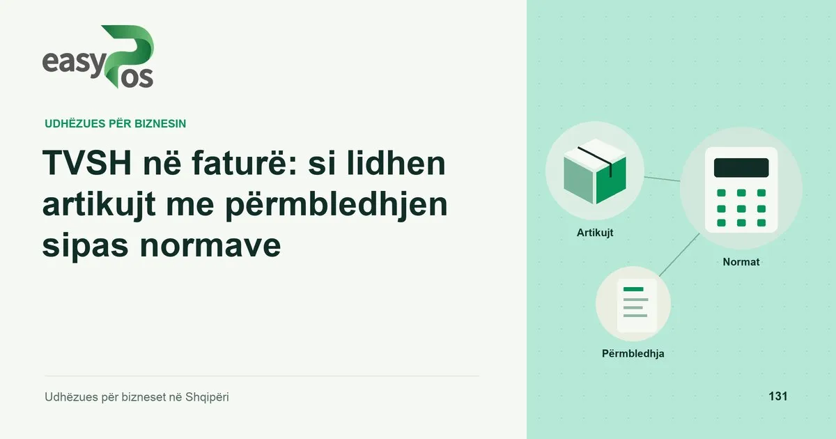 Ilustrim easyPos për artikullin: TVSH në faturë: si lidhen artikujt me përmbledhjen sipas normave
