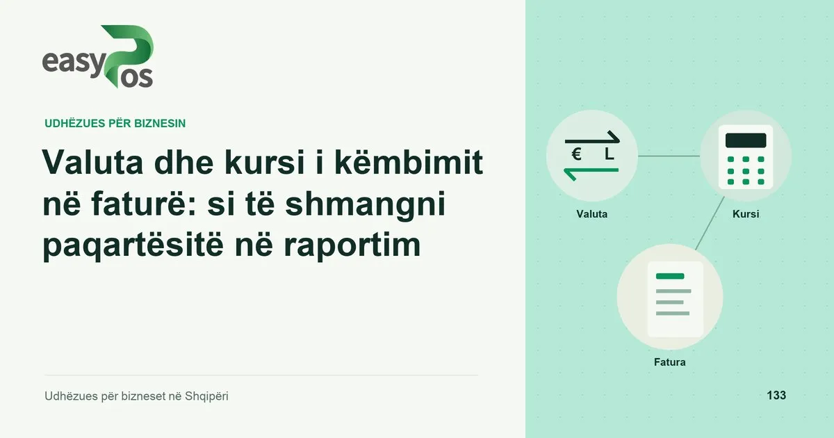 Ilustrim easyPos për artikullin: Valuta dhe kursi i këmbimit në faturë: si të shmangni paqartësitë në raportim