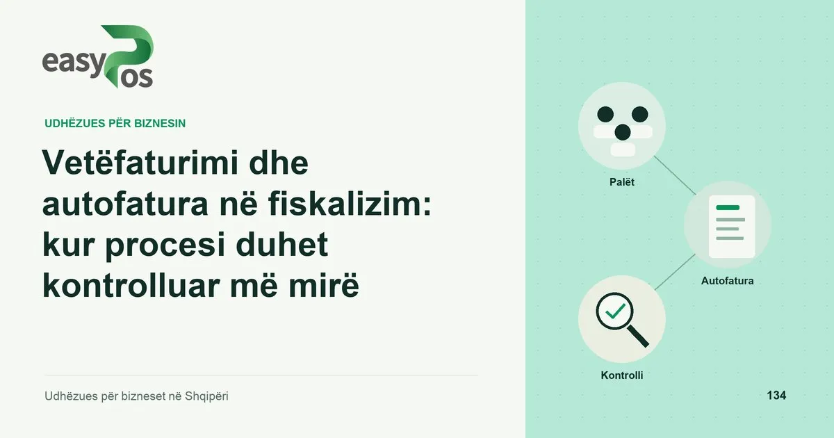 Ilustrim easyPos për artikullin: Vetëfaturimi dhe autofatura në fiskalizim: kur procesi duhet kontrolluar më mirë