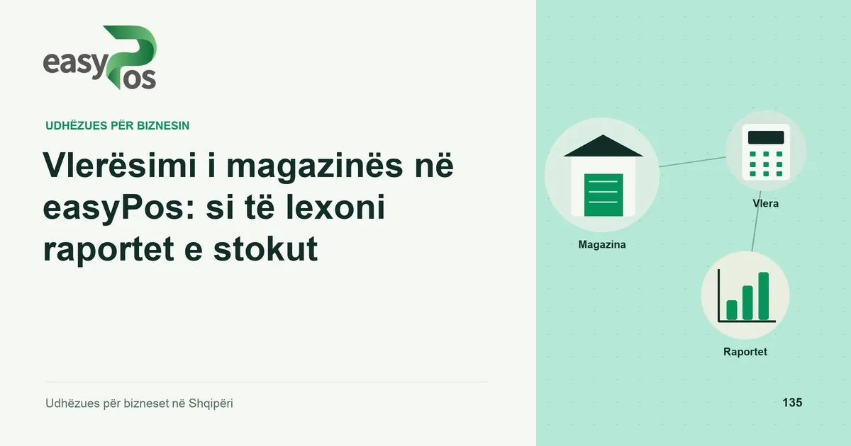 Ilustrim easyPos për artikullin: Vlerësimi i magazinës në easyPos: si të lexoni raportet e stokut
