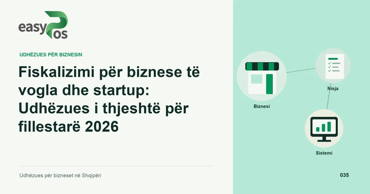 Ilustrim easyPos për artikullin: Fiskalizimi për biznese të vogla dhe startup: Udhëzues i thjeshtë për fillestarë 2026