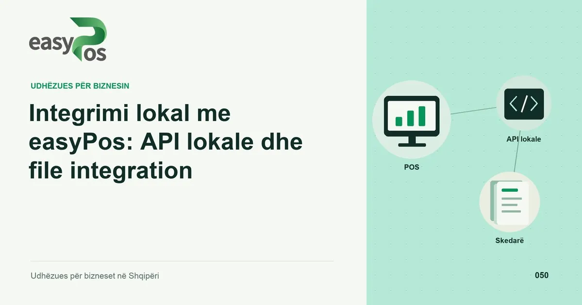 Ilustrim easyPos për artikullin: Integrimi lokal me easyPos: API lokale dhe file integration