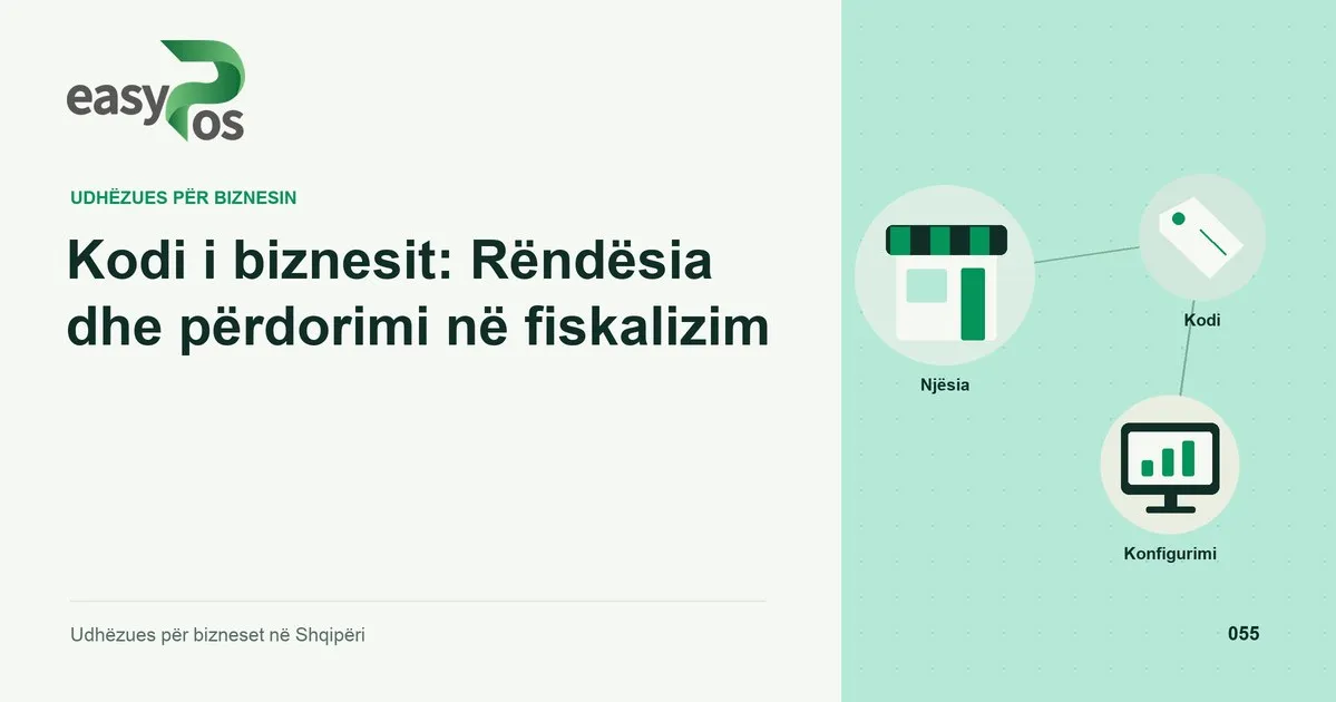 Ilustrim easyPos për artikullin: Kodi i biznesit: Rëndësia dhe përdorimi në fiskalizim