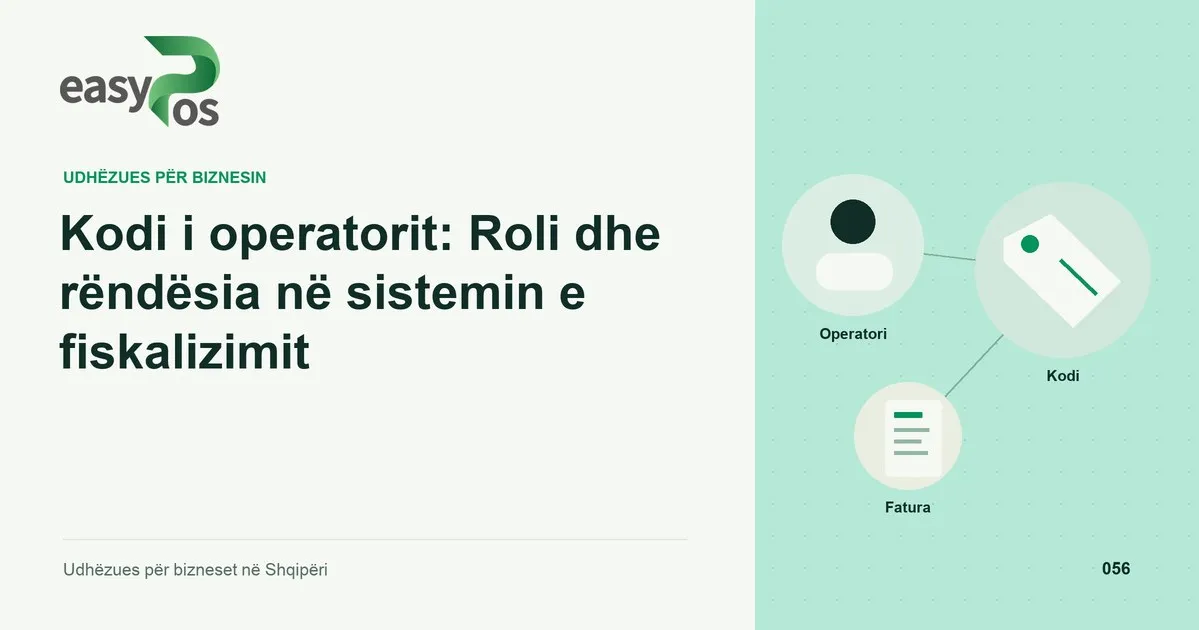 Ilustrim easyPos për artikullin: Kodi i operatorit: Roli dhe rëndësia në sistemin e fiskalizimit