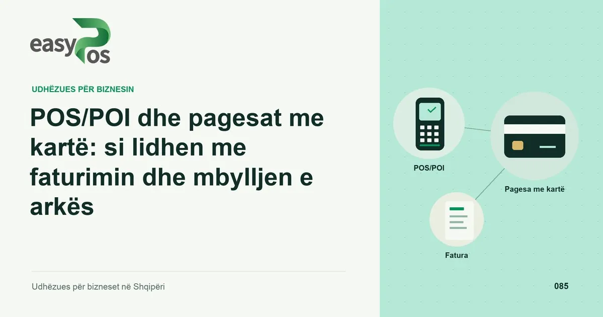 Ilustrim easyPos për artikullin: POS/POI dhe pagesat me kartë: si lidhen me faturimin dhe mbylljen e arkës