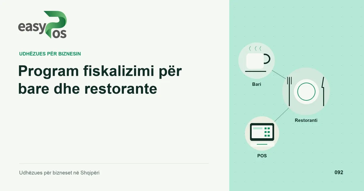 Ilustrim easyPos për artikullin: Program fiskalizimi për bare dhe restorante
