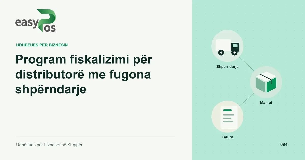 Ilustrim easyPos për artikullin: Program fiskalizimi për distributorë me fugona shpërndarje