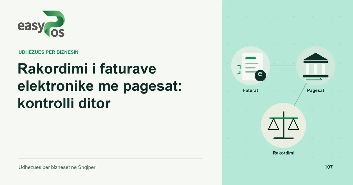 Ilustrim easyPos për artikullin: Rakordimi i faturave elektronike me pagesat: kontrolli ditor