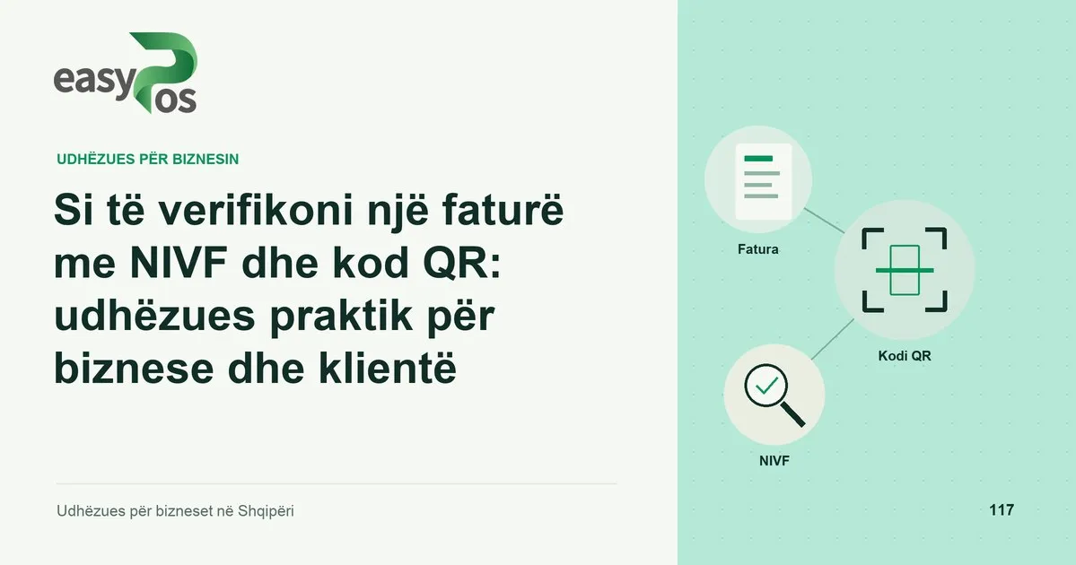 Ilustrim easyPos për artikullin: Si të verifikoni një faturë me NIVF dhe kod QR: udhëzues praktik për biznese dhe klientë