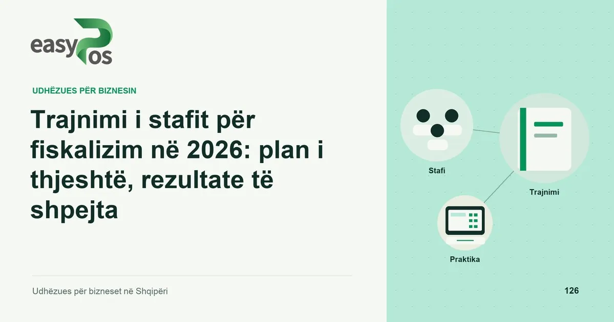 Ilustrim easyPos për artikullin: Trajnimi i stafit për fiskalizim në 2026: plan i thjeshtë, rezultate të shpejta