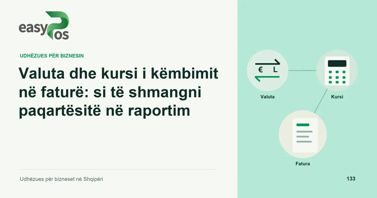 Ilustrim easyPos për artikullin: Valuta dhe kursi i këmbimit në faturë: si të shmangni paqartësitë në raportim